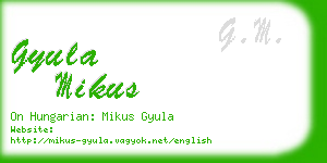 gyula mikus business card